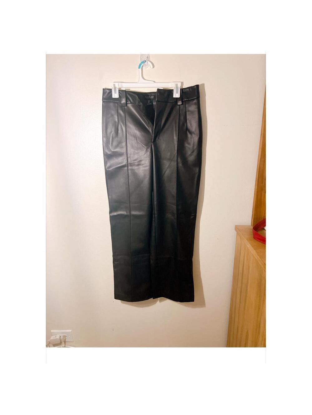 Black faux leather Rachel Zoe pants